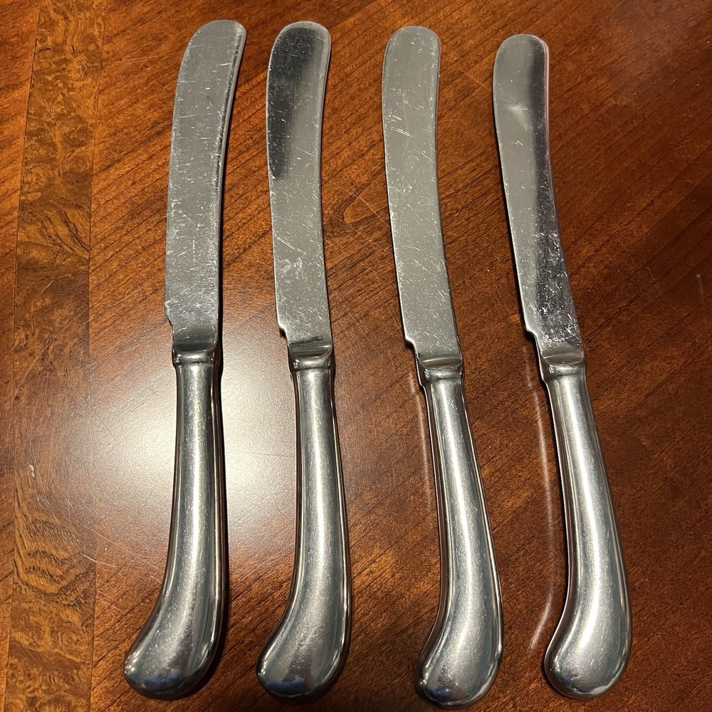 Reed And Barton Set Of 4 Butter Knives Rebacraft Curved Handle